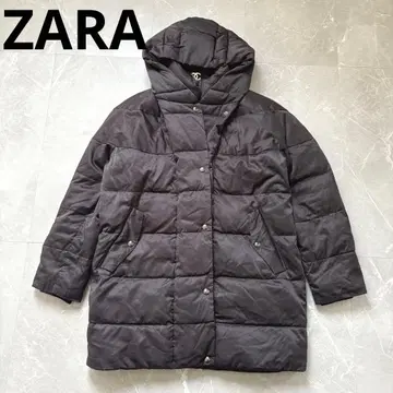 자라 ZARA 다운 롱 코트 후드 부착 퀼팅