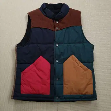 멀티 컬러 퀼팅 다운 베스트