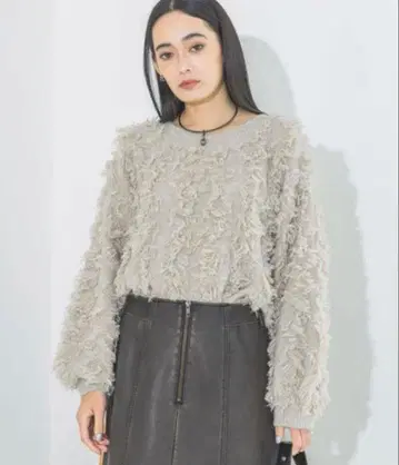 JEANASIS 라메 컷 자카드 풀오버 니트