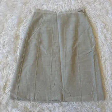 여성용 미디 스커트 M 모헤어 그레이 타이트 무지 노코어