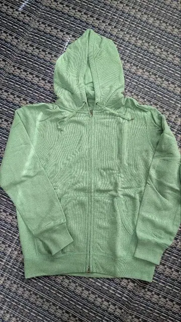 UNIQLO 유니클로 더블 지퍼 맨투맨 후드티 그린 그린