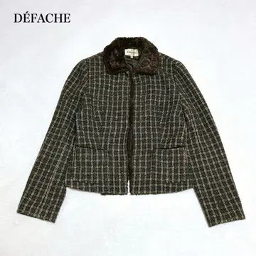 옷깃 보아 자켓(38) 체크 무늬 레트로 개성파 성숙/러블리 빈티지