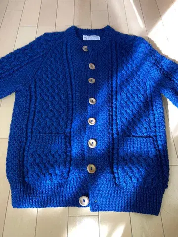 INVERALLAN 인버아란 케이블 니트 가디건 4A 브라운 택