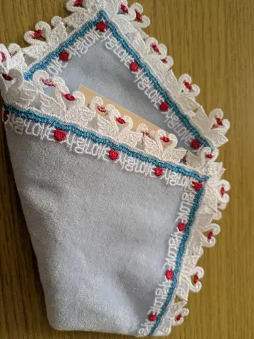 치카자와 레이스 타월 손수건 유나이티드 애로우즈 스완 블루