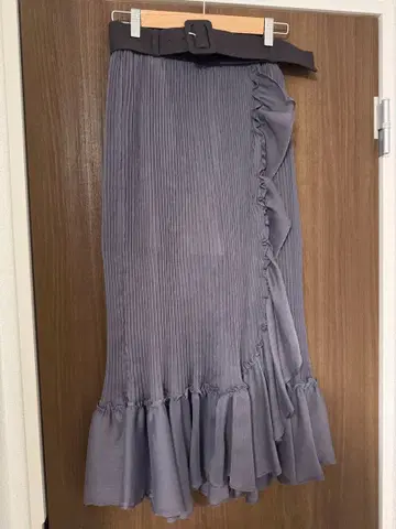 snidel 플리츠 프릴 롱 스커트