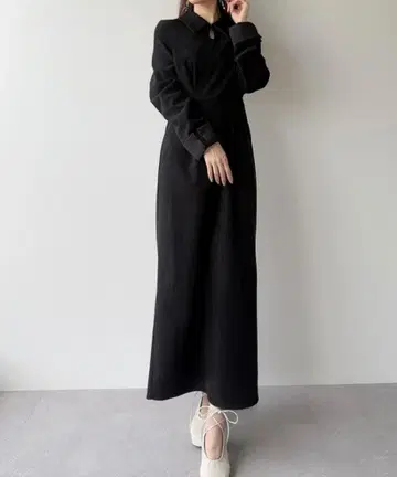 JUNOAH 바이컬러 코듀로이 타이트 원피스