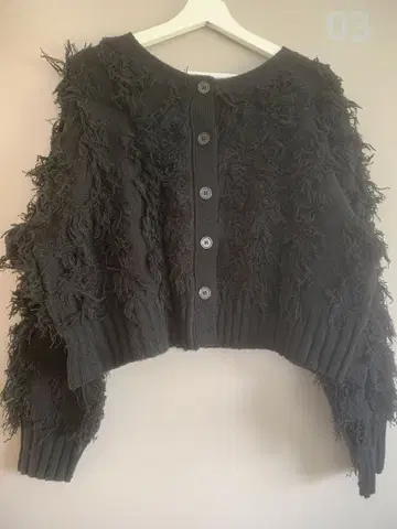 로리즈팜 2way 프린지 가디건 블랙