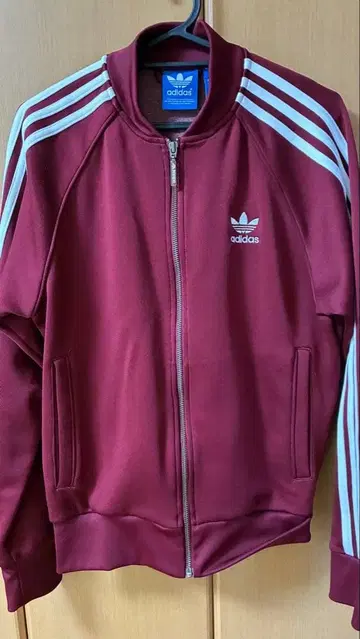 adidas 버건디 집업 저지 M