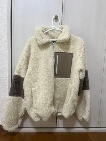 아이보리 보아 플리스 자켓