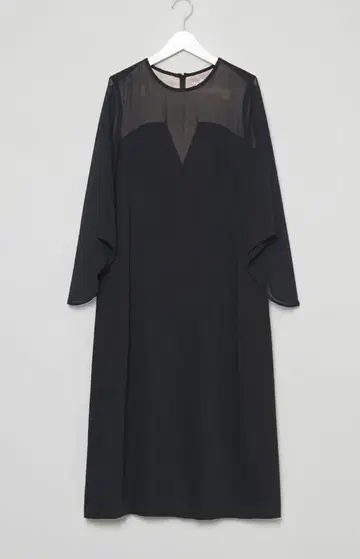 seta ichiro 블랙 시스루 롱 드레스