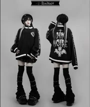 DimMoire 니트 저리 상의 블랙