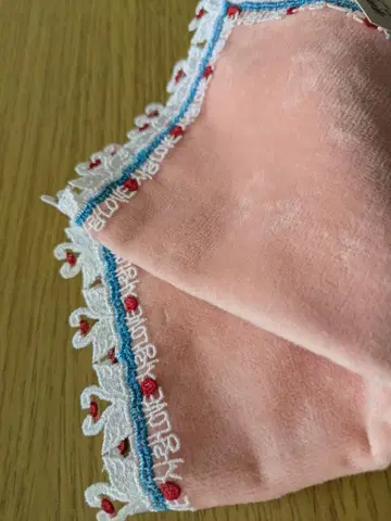 치카자와 레이스 타월 손수건 유나이티드 애로우즈 스완 핑크