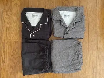 MUJI 겨드랑이에 솔기가 없는 플란넬 긴팔 파자마 신사 L
