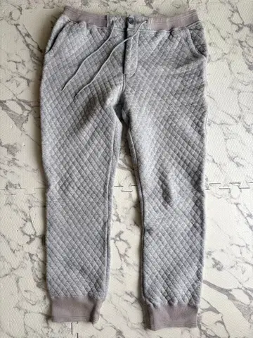 BEAMS 퀼팅 맨투맨 리브 팬츠 그레이