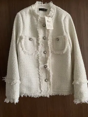 LUXI AUNT 화이트 노카라 자켓 M