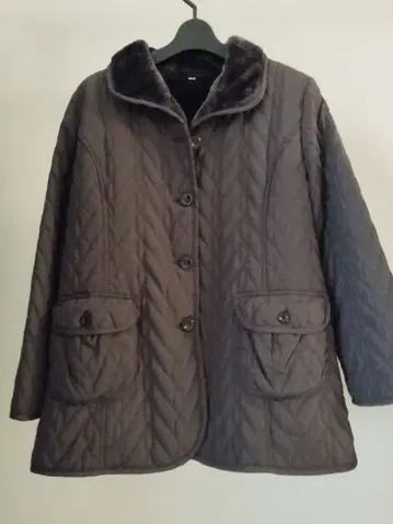 여성용 하프 코트 퀼팅 자켓 코트 퍼플 13호 L