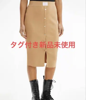 캘빈클라인 리브 니트 타이트 스커트 베이지 M