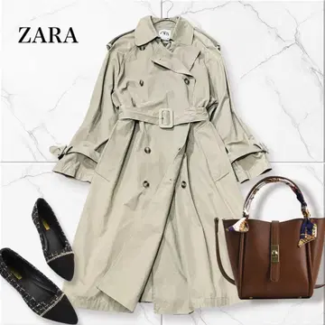 여유로운 ZARA 트렌치코트 돌먼 에폴레트 베이지 M~L