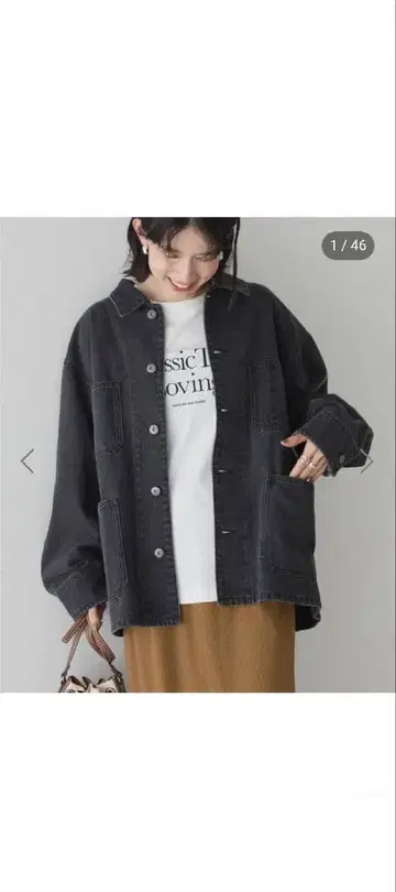 아메리칸 홀릭 이번 시즌 구매 데님 커버올 자켓 L 사이즈