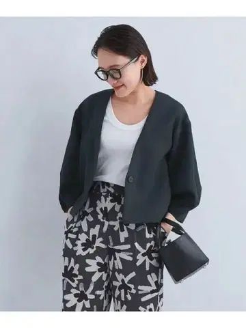 그린 레이블 릴랙싱 코쿤 슬리브 볼레로 자켓