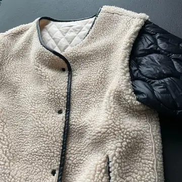 2way 보아 코트 자켓 노카라 mite