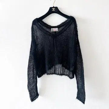 Katie 케이티 / 모헤어 시어 니트 블랙 프리 블랙 모헤어