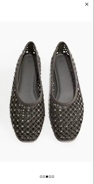 큐빅 장식 플랫슈즈