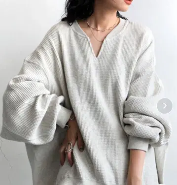 antiqua 카프탄 와플 상의