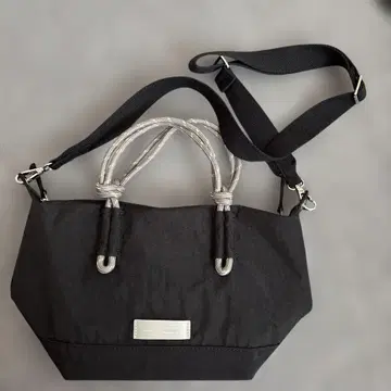 TRIDEEP 블랙 숄더백 나일론 토트백