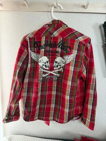 vanson 체크 무늬 긴팔 셔츠 M 세트입니다.