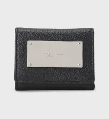 [ 반값 ] tk. 다케오 키쿠치 블랙 가죽 플레이트 3단 폴더형 지갑