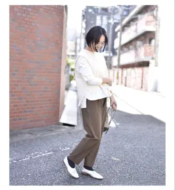 OURHOME 속기모 체크 무늬 테이퍼드 팬츠