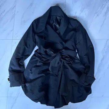 블랙 벌룬 트렌치코트 M