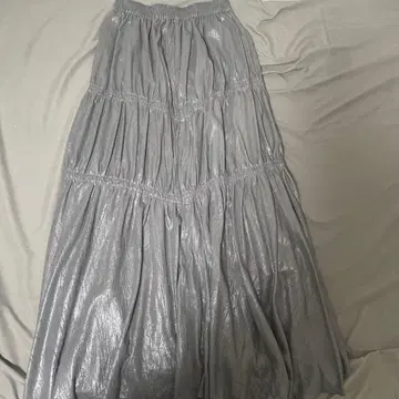 JEANASIS 실버 롱 스커트 비대칭