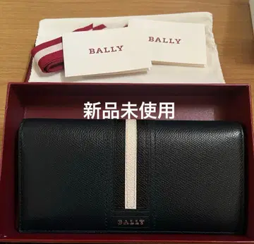 미사용 새상품 BALLY 장지갑 가죽 스트라이프 네이비