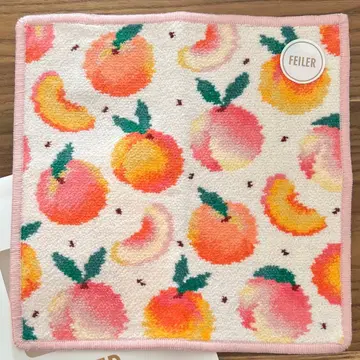 FEILER 피치 도트 타월 손수건 약 25cm