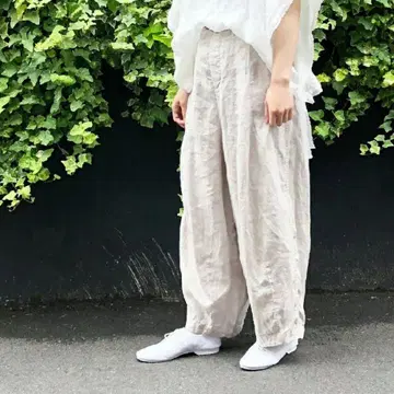 nest robe 린넨 패티그 팬츠 Black