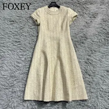 컨디션 최상 정가 17만 폭시 '20년 코튼 트위드 플레어 원피스 38