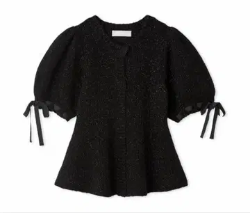 CELFORD 리본 디테일 페플럼 가디건