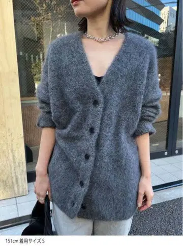 새상품급 스터링 루어 FOX 울 가디건 그레이 M