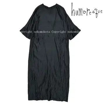 새상품급 유모레스크 plain dress 실크 원피스 38 그레이 블랙