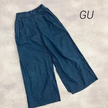 GU  이지 팬츠 와이드 팬츠 데님 청바지 s 작음