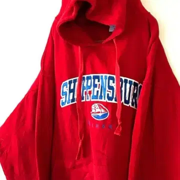 SHIPPENSBURG 자수 맨투맨 후드티 L 레드 빨간색 구제 의류