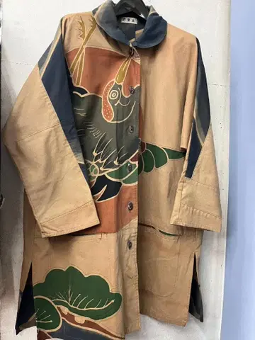 노리이 떫은감 염색 코트 리메이크 가몬 긴팔