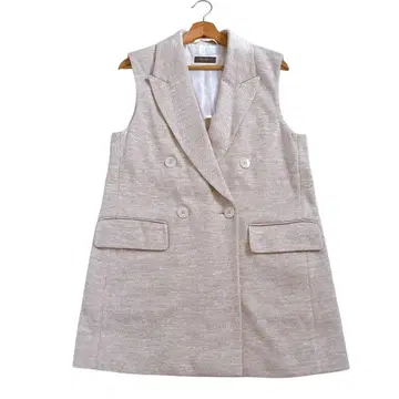 새상품급 PESERICO 페세리코 롱베스트 베스트 더블 브레스트 마 혼방