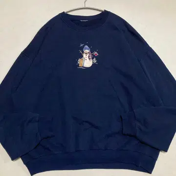 빈티지 빈티지 구제 의류 SNOWMAN 눈사람 자수 맨투맨