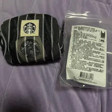 대만 한정판 스타벅스 스트라이프 에코백 어부 스타일 블랙
