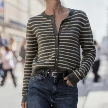 [ 미착용 새상품 ] ZARA 스트라이프 패턴 니트 가디건