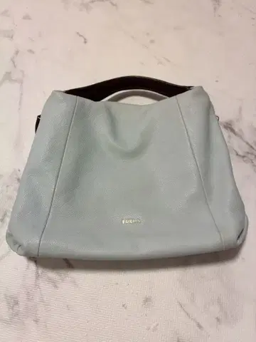 FURLA 훌라 가죽 천연 가죽 핸드백 블루 스카이블루
