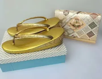 기모노 가방 & 조리 세트 골드 계열 금